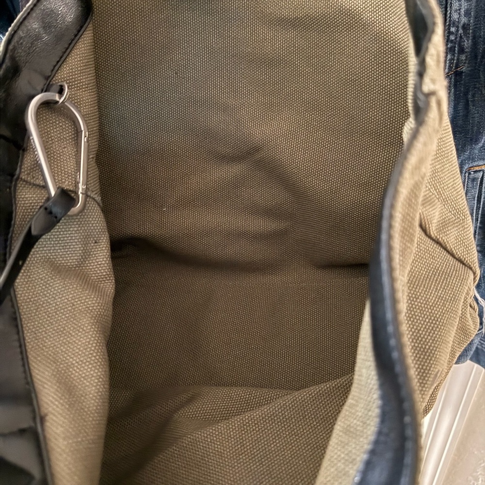 All Saints Khaki Tote with Black Straps - Picture 7 of 13